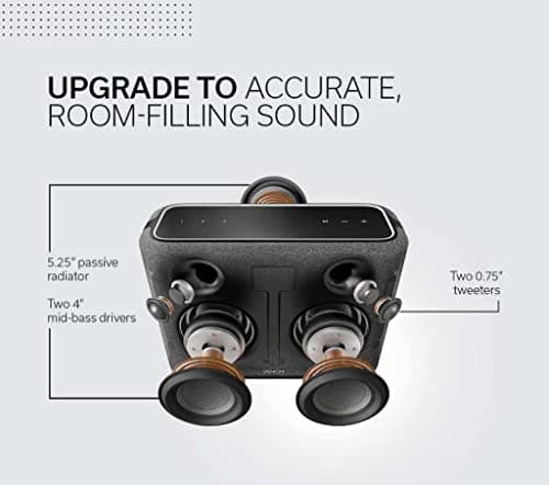 Denon Home 250 Wireless Smart Speaker (White), Bluetooth Wireless, 0.75" Tweeters, 4" Bass Drivers, HEOS Built-in, AirPlay 2, Multi-Room Streaming, Simple Setup, Mid-Size Design 3