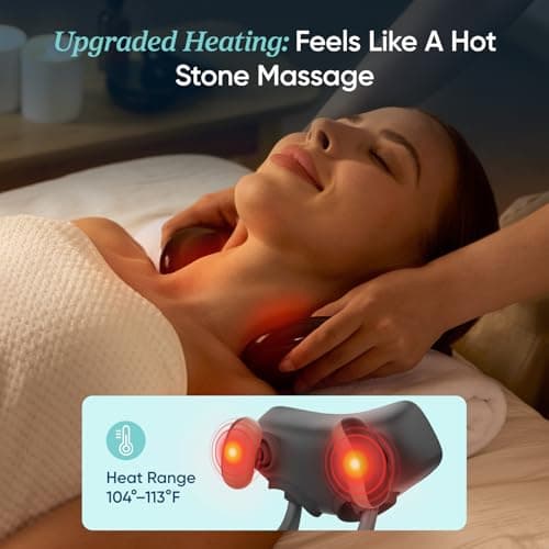 Etekcity Cordless Neck Massager for Pain Relief Deep Tissue, Shiatsu Shoulder Massager with Heat, Massage Tools for Back, Trapezius, Lymphatic Drainage, Relaxation Therapy for Him&Her,Women,Men,Cadeo 5