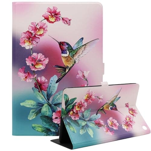 Viclowlpfe Amazon Kindle Fire HD 10 and Fire HD 10 Plus 10.1" Tablet Case (13th/11th Generation 2023/2021 Release), Slim Fit Leather Stand Smart Cover with Auto Sleep/Wake, Cute Bird