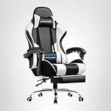 GTPLAYER Gaming Chair, Computer Chair with Footrest and Lumbar Support, Height Adjustable Game Chair with 360°-Swivel Seat and Headrest and for Office or Gaming (Snow White) 5