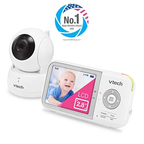 VTech VM923 Baby Monitor, 2.8” Screen, Pan-Tilt-Zoom, 1000ft Long Range, Night Vision, 2-Way Audio, Temperature Sensor, Lullabies, Secure Transmission No WiFi 5