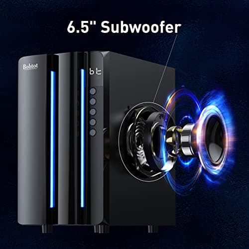 Bobtot Surround Sound Systems Home Theater System - 800 Watts Peak Power 6.5" Subwoofer 5.1/2.1 Wired Stereo Speakers Strong Bass with HDMI ARC Optical AUX Bluetooth Input 4