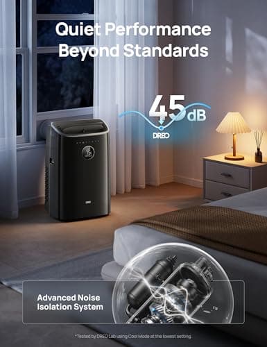 Dreo Portable Air Conditioners, 10,000 BTU Air Conditioner for Bedroom with Drainage-free Cooling, 45dB Quiet, APP/Voice/Remote, 24h Timer with Fan & Dehumidifier, Smart AC Unit for Room Indoors 4