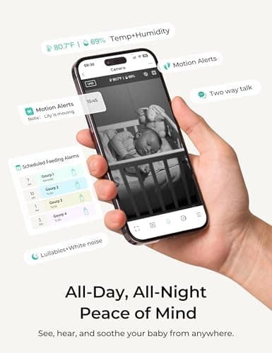 Dr.Care VistaView Lite Smart WiFi Baby Monitor - 4" 720P Split Screen & 1080P Camera App Control, Motion Alerts, HD Night Vision, Triple Security, 2-Way Talk, Video Recording, Multi-User 2