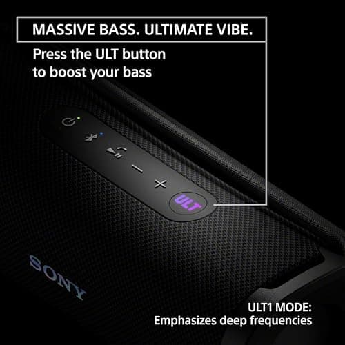 Sony ULT Field 1 Waterproof Portable Bluetooth Speaker, Enhanced Bass, 12h Battery, IP67 Rated Dustproof Shockproof Rustproof, Detachable Strap (SRSULT10B), Black 3