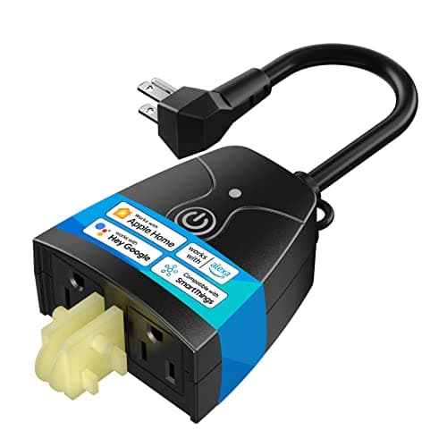 meross Outdoor Smart Plug Compatible with Apple HomeKit, Siri, Alexa, Google Assistant and SmartThings, Waterproof Outdoor Outlet, Remote & Voice Control, Timer, FCC and ETL Certified