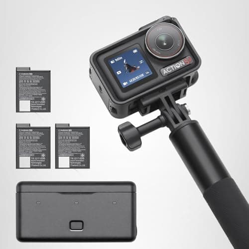 DJI Osmo Action 5 Pro Adventure Combo, Action Camera 4K with 1/1.3" Sensor, 12h Extended Battery Life with 3 Batteries, Stabilization, Dual OLED Touchscreens, Mini Action Camera for Travel, Vlog 5