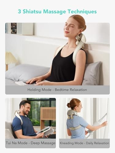 SKG Cordless Neck Massager for Pain Relief Deep Tissue Shiatsu Neck and Shoulder Massger with Heat H7 Ultra Gifts for Men and Women Birthday 7