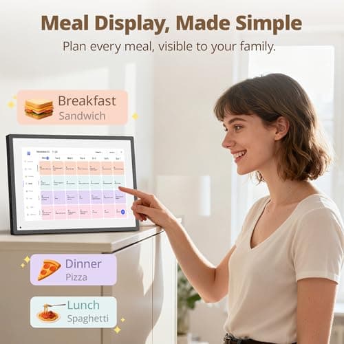 Dragon Touch 10.1 inch Digital Calendar Chore Chart – Interactive Touchscreen, Smart Family Planner, Hearth Display Desk Digital Calendar Seamless Scheduling Black 5