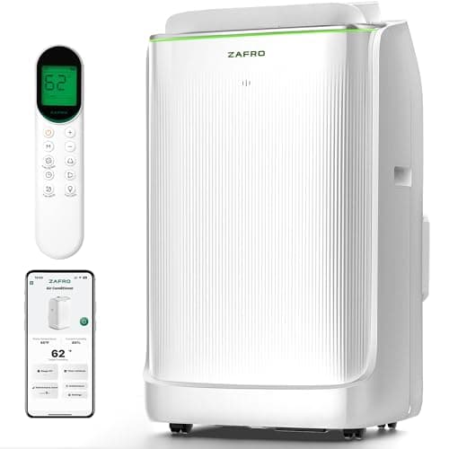 ZAFRO 16,000 BTU (12,000 BTU SACC) Portable Air Conditioners, Ultra Quiet(42dB) Dual Duct Smart AC with Drainage-free Cooling/24Hrs Timer/APP/Remote/Cool, Fan & Dehumidifier Modes for Indoor Rooms