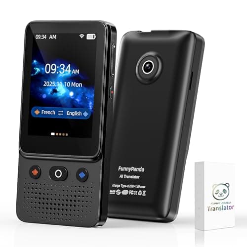 Ai Language Translator Device, 2025 Instant Voice Translator Device T21 Wi-Fi Available, Two-Way 138 Languages Ai Translator Offline Recording Photo Translation Device for Business Travel Study
