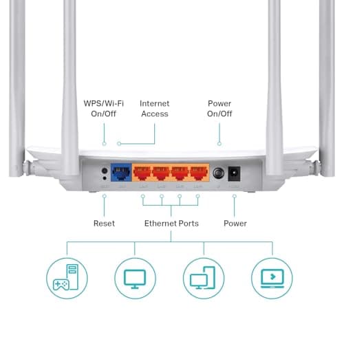 TP-Link AC1200 WiFi Router (Archer A54) - Dual Band Wireless Internet Router, 4 x 10/100 Mbps Fast Ethernet Ports, EasyMesh Compatible, Support Guest WiFi, Access Point Mode, IPv6 & Parental Controls 4