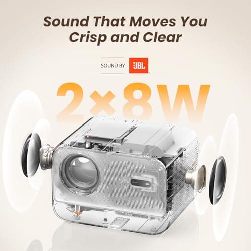 [Sound by JBL & High Brightness] Yaber Projector with WiFi and Bluetooth, Projector 4K Support, Auto Focus/Keystone Correction, 3D Sound Movie Proyector, Portable projector for Home & Outdoor 2