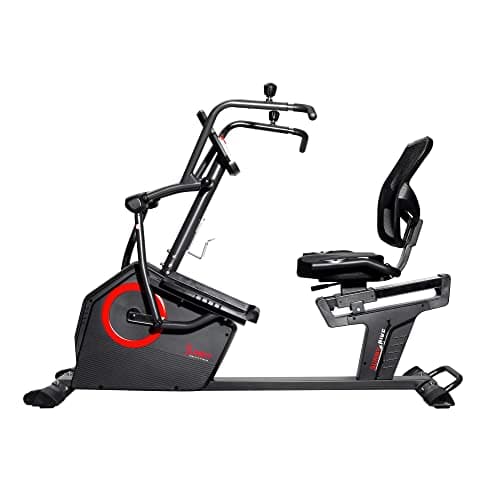 Sunny Health & Fitness Electromagnetic Recumbent Cross Trainer Exercise Elliptical Bike w/Arm Exercisers, Easy Access Seat & Exclusive SunnyFit® App Enhanced Bluetooth Connectivity - SF-RBE4886SMART 5