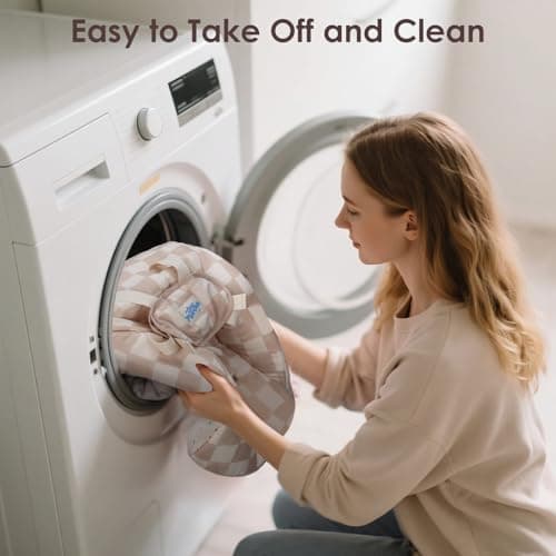 Baby Swings for Infants, Tiny Marvels Portable Swing with Adaptable Speed, Music, Removable-Toy-Bar, Foldable Infant Swing for Indoor and Outdoor Use, 0-9 Months 6-20 lbs(Sander Checker) 5