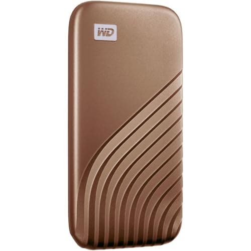 Western Digital 2TB My Passport SSD Portable External Solid State Drive, Gold, Sturdy and Blazing Fast, Password Protection with Hardware Encryption - WDBAGF0020BGD-WESN