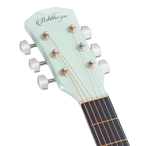 Ashthorpe 41-inch Beginner Cutaway Acoustic Guitar Package (Mint Green), Full Size Basic Starter Kit w/Gig Bag, Strings, Strap, Tuner, Picks 3