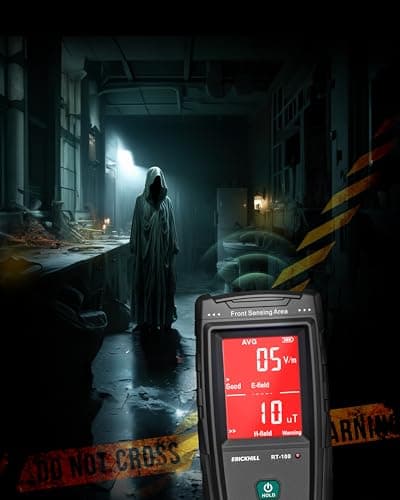 ERICKHILL EMF Detector, Rechargeable Digital Electromagnetic Field Radiation Detector Hand-held Digital LCD EMF Meter Great Tester for Home EMF Inspections,Ghost Hunting Green 5