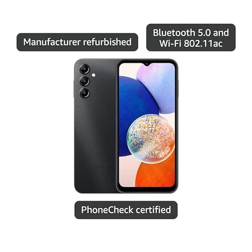 Samsung Galaxy A14 5G A Series, Factory Unlocked, 64GB, US Version, Black (Renewed) 4