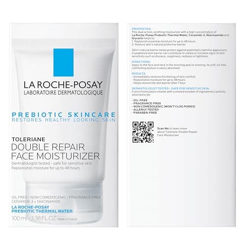 La Roche-Posay Toleriane Double Repair Face Moisturizer, Daily Moisturizer Face Cream with Ceramide and Niacinamide for All Skin Types, Oil Free, Fragrance Free 9