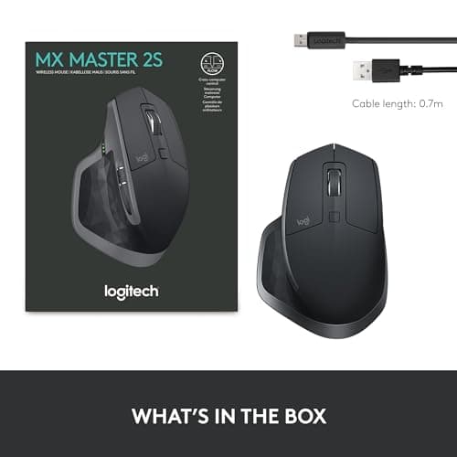 Logitech MX Master 2S Bluetooth Edition Wireless Mouse, Multi-Surface, Hyper-Fast Scrolling, Ergonomic, Rechargeable, Connects Up to 3 Mac/PC Computers - Graphite 4