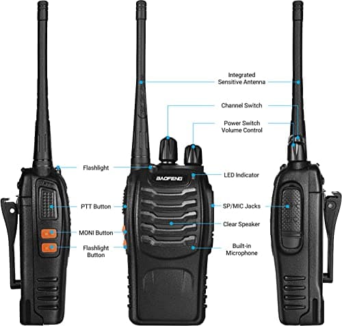 Baofeng Walkie Talkies bf-888s Long Range Two-Way Radios for Adults Rechargeable Handheld Interphone Professional UHF Communicator 3 Pack Walky Talky Set with Earpiece,Li-ion Battery and Charger 3