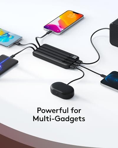 Orfeika Portable Phone Charger, 10000mAh Portable Charger Power Bank with Built-in Cables, Travel Essential Battery Pack Compatible with iPhone, Samsung, Google, iPads, Tablets, etc 2