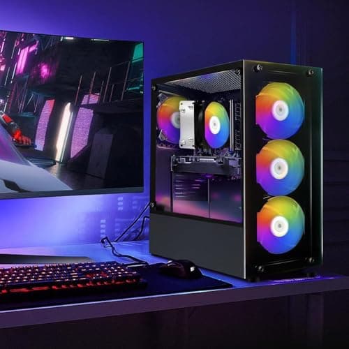 STGAubron Gaming PC Desktop Computer, AMD Ryzen 5 2600 up to 3.9G, GeForce RTX 2060 6G, 16G DDR4, 512G SSD, 600M WiFi, BT 5.0, RGB Fan x4, Windows 11 Home 5