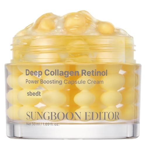 SUNGBOON EDITOR Deep Collagen Retinol Capsule Cream | Anti-Aging Cream for Wrinkles,Firming & Dry Skin | 300K White Spicules+Collagen+Retinol | Stocking Stuffers for Women | Korean Skincare,1.69 fl.oz