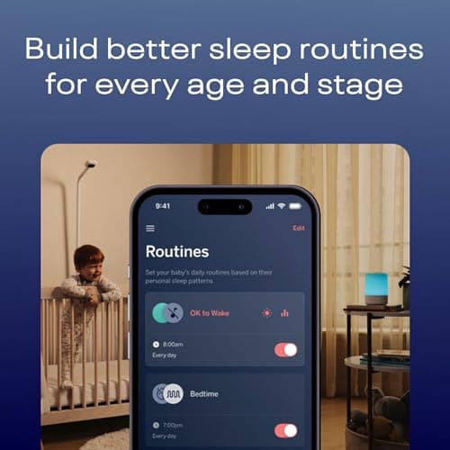 Nanit Sound and Light Smart Baby Night Light and Sound Machine | Audio Monitor | Cry Detection Alert Feature | OK to Wake Alarm Clock for Kids | Temp & Humidity Tracking | Rechargeable Battery | WiFi 5