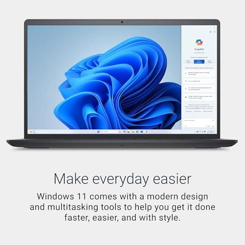 Dell 15 Laptop DC15250-15.6-inch FHD 120Hz Display, Intel Core 3 Processor 100U Processor, 8GB DDR4 RAM, 512GB SSD, Intel UHD Graphics, Windows 11 Home, Onsite Service - Carbon Black 3