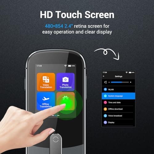 Anfier Offline Language Voice Translator Device W09 PRO for 144 Languages and Accents Photo Translation No WiFi Internet Needed for Travel Business W09 Grey 4