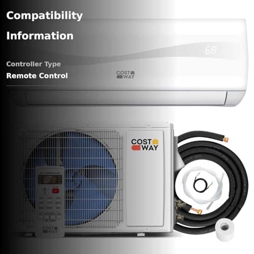 COSTWAY 12000BTU Mini Split Air Conditioner& Heater, 20 SEER2 115V Wall-Mounted Ductless AC Unit Cools Rooms up to 750 Sq. Ft, Energy Efficient Inverter AC with Heat Pump (Blast Series) 4