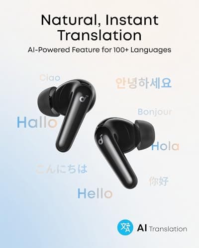 Soundcore P31i by Anker, Real-Time Adaptive Noise Cancelling, Hi-Res Sound, Translation Earbuds, 50H Playtime, Wireless Earbuds, Bluetooth Earphones, Spatial Audio, Fast Charging, IP55 5