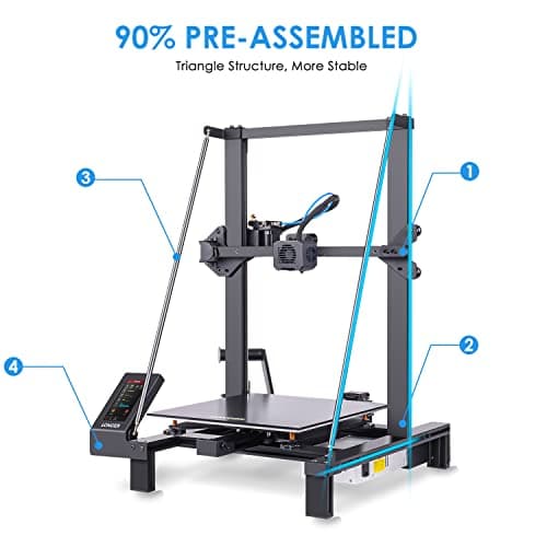 Longer LK5 Pro 3D Printer with Dual Z-Axis Upgrade, 4.3" Color Touch Screen, Silent Motherboard, Large Print Size 11.8"x11.8"x15.7", Fully Open Source, Filament Run-Out Detection 3