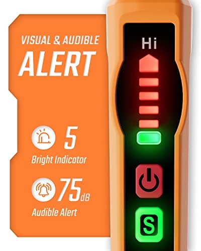 Natural Gas Detector, TopTes PT177 Gas Leak Detector with Audible & Visual Alarm, Portable Gas Sniffer to Locate Combustible Leak Sources Like Methane, Propane for Home (Includes Battery x2)-Orange 4