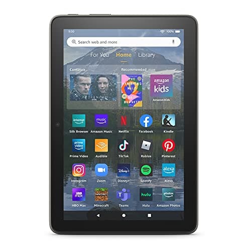 Amazon Fire HD 8 Plus tablet, 8” HD Display, 64 GB, 30% faster processor, 3GB RAM, wireless charging, (2022 release), Gray