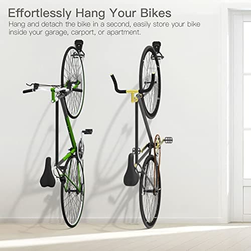 Housolution Bike Wall Mount with Fixed Hook, [4 Pack] Heavy Duty Bike Storage Rack, Bike Rack Vertical Stand for Garage - Easily Hang/Detach - with Screws Iron Bike Hanger Brackets 3