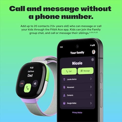 Fitbit Google Ace LTE - Kids Smartwatch with Call, Message, GPS, and Activity-Based Games, Ace Pass Data Plan Required - Spicy - Moovin 4