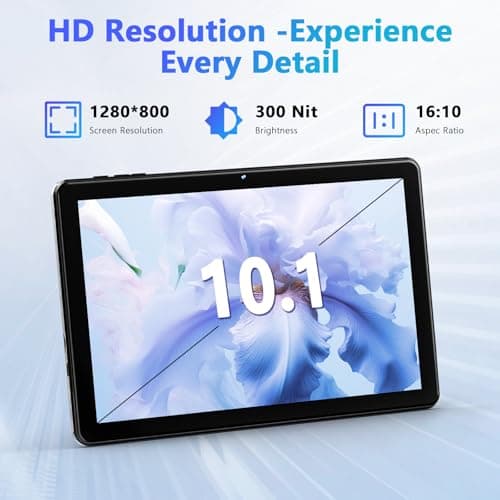 Raemond Android 15 Tablet 10 Inch with Case, 18GB RAM 128GB ROM, 1280 x 800 IPS HD Widevine L1, Octa-Core, 1TB Expandable, WiFi 6, BT5.4, Dual Camera 5MP+8MP, 6000mAh, GPS, Dual Speakers 2