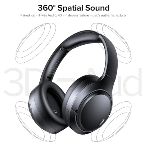 TAGRY Hybrid Active Noise Cancelling Headphones 120Hrs Playtime ENC Clear Call Mic Over Ear Wireless Bluetooth Headphones with Hi-Res Audio Comfort Earcups Low Latency ANC Headphone for Travel Game 3