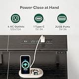 Huuger 47 Inch Computer Desk with Power Outlets and LED Lights, Gaming Desk with 4 Drawers, Office Desk with Monitor Stand, Study Work Home Office, Small Spaces, Black 3