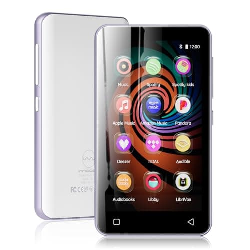 160GB MP3 Player with Bluetooth and WiFi, innioasis MP3 MP4 Player for Kids with Spotify, Amazon Music, Audible, Libby, 4.0" Touch Screen Android Music Player with Speaker, Up to 1TB（Purple）