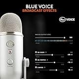 Logitech Creators Blue Yeti USB Microphone for Gaming, Streaming, Podcast, YouTube, Discord, PC, Studio Sound, Plug & Play-Silver 4