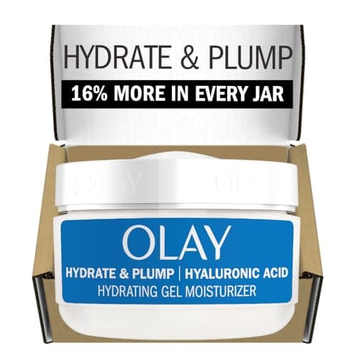 Olay Hylauronic Acid Face Mousturizer, Plump & Hydrate, Fragrance-Free - Hydrating Gel for Dry Skin Retain & Replenish Moisture, with Niacinamide, Non-Greasy, 2 Oz