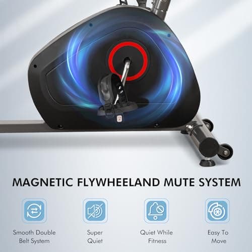 BODIOO Recumbent Exercise Bike for Home Use, Quiet Recumbent Stationary Bikes for Adults & Seniors, 8-Level Resistance, Adjustable Seat, Workout Equipment for Gym, Pulse Sensors & LCD Display 7