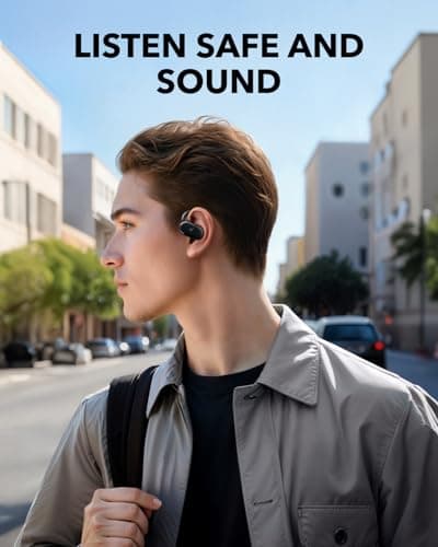 Soundcore V20i by Anker Open-Ear Headphones, Adjustable Ear Hooks, Ultra-Comfort, Snug Fit, Powerful Sound, Clear Calls, IP55, 36H Playtime, Bluetooth 5.4 Wireless Earbuds, Multipoint Connection 4