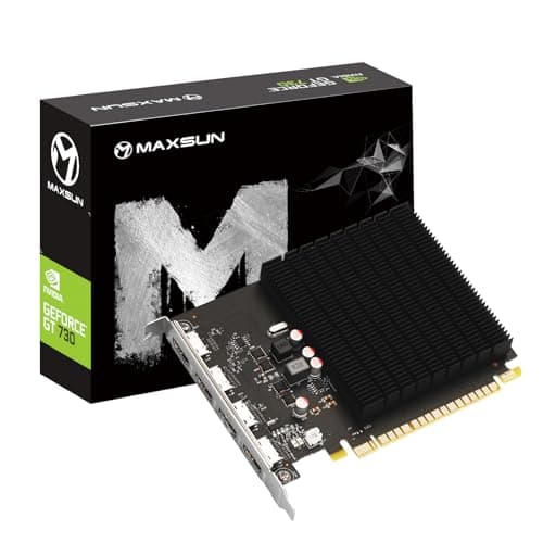 maxsun GeForce GT 730 4GB Video Graphics Card GPU for Computer PC ITX Single Slot PCI Express 4xHDMI, 4K Quad Monitor Multi Screen