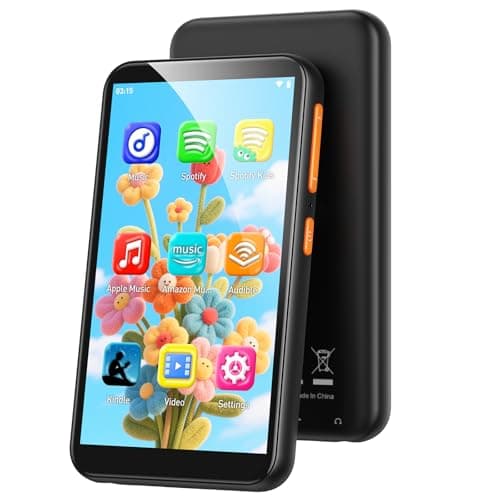 AGPTEK 80GB MP3 Player for Kids with Bluetooth and WiFi, T07S 4'' Music Player with Parental Controls, Spotify Kids, Up to 512GB, Black