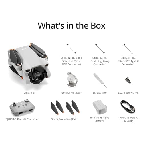 DJI Mini 3, Drones with Camera for Adults 4K, 38-min Flight Time, up to 32800ft (10km) Video Transmission, True Vertical Shooting, GPS Auto Return Integrated, Mini Drone with Camera for Beginners 3